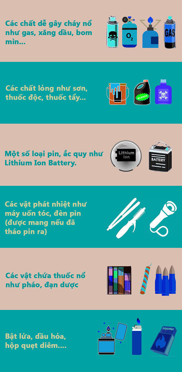 Kh&ocirc;ng được mang l&ecirc;n m&aacute;y bay