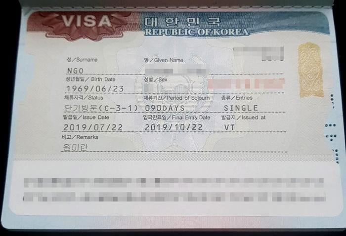 Hồ sơ xin Visa C3-2 Hàn Quốc